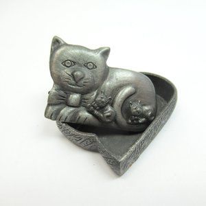 Vintage Cat brooch and earrings set